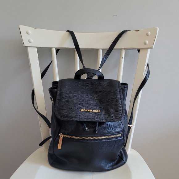 Michael Kors Black Leather Rachel Backpack, Never Used - Picture 4 of 8